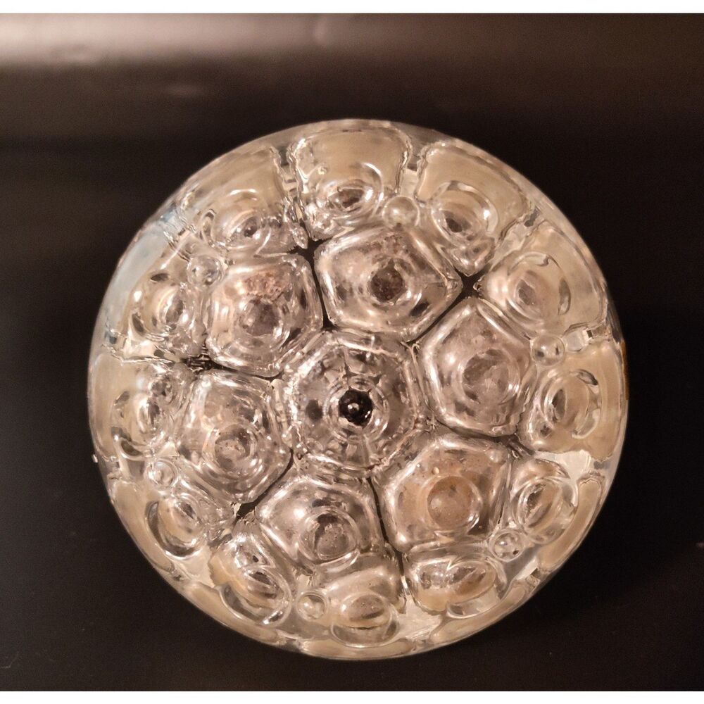 Vintage VMC Reims France Crystal Glass Flower Frog 19 Holes Mint Condition